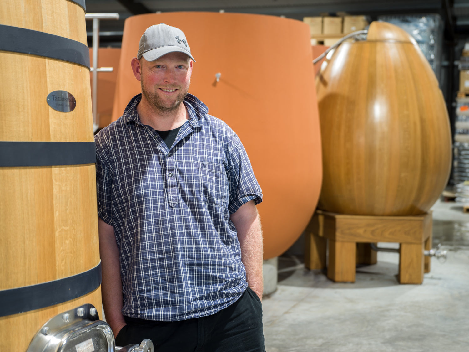 Huw Kinch in the Pyramid Valley winery