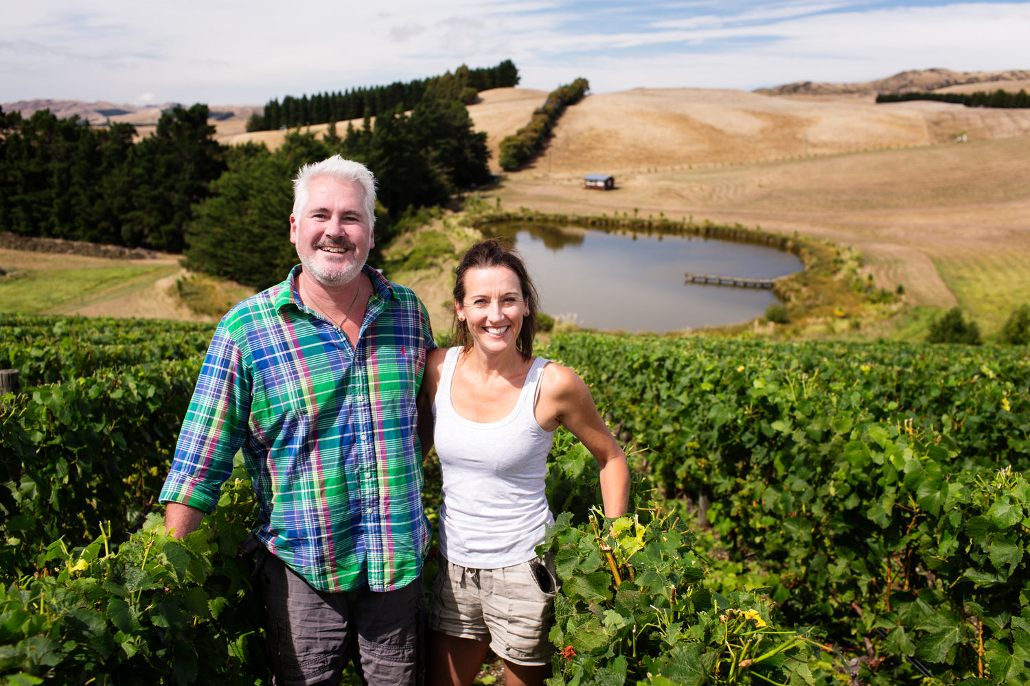 Mike & Claudia Weersing in Waikari Vineyard